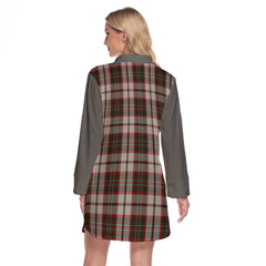 Scott Dress Tartan Women's Lapel Shirt Dress With Long Sleeve