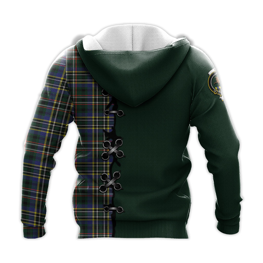 Scott Green Modern Tartan Hoodie - Lion Rampant And Celtic Thistle Style