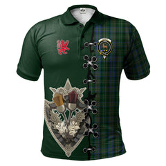 Scott Hunting Tartan Polo Shirt - Lion Rampant And Celtic Thistle Style