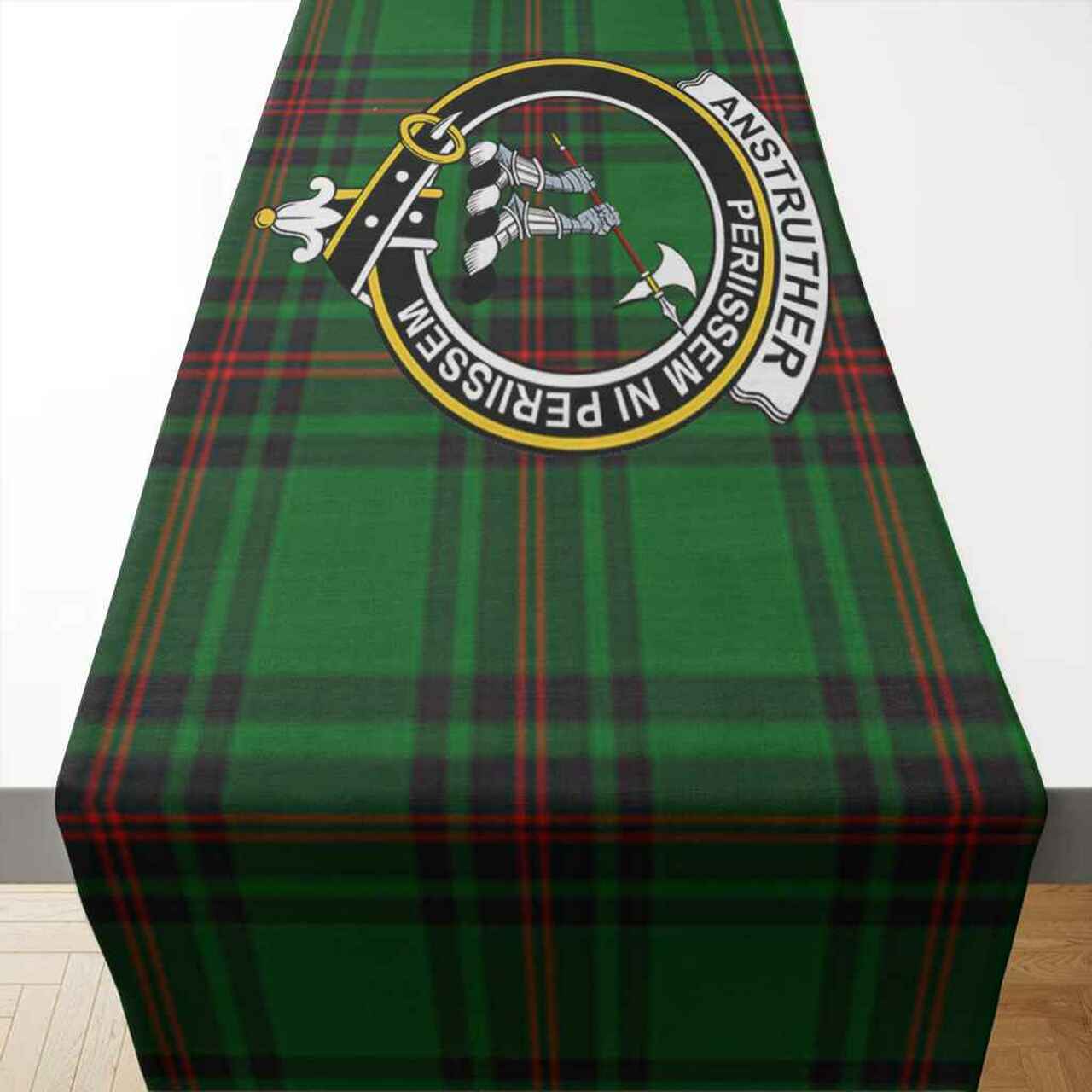 Anstruther Tartan Crest Table Runner - Cotton table runner