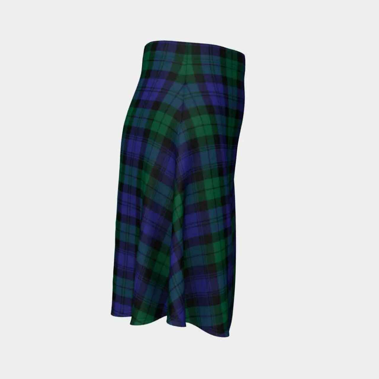 Blackwatch Modern Tartan Flared Skirt