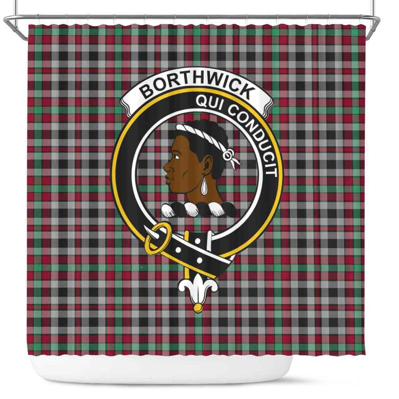 Borthwick Tartan Crest Shower Curtain