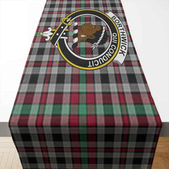 Borthwick Tartan Crest Table Runner - Cotton table runner