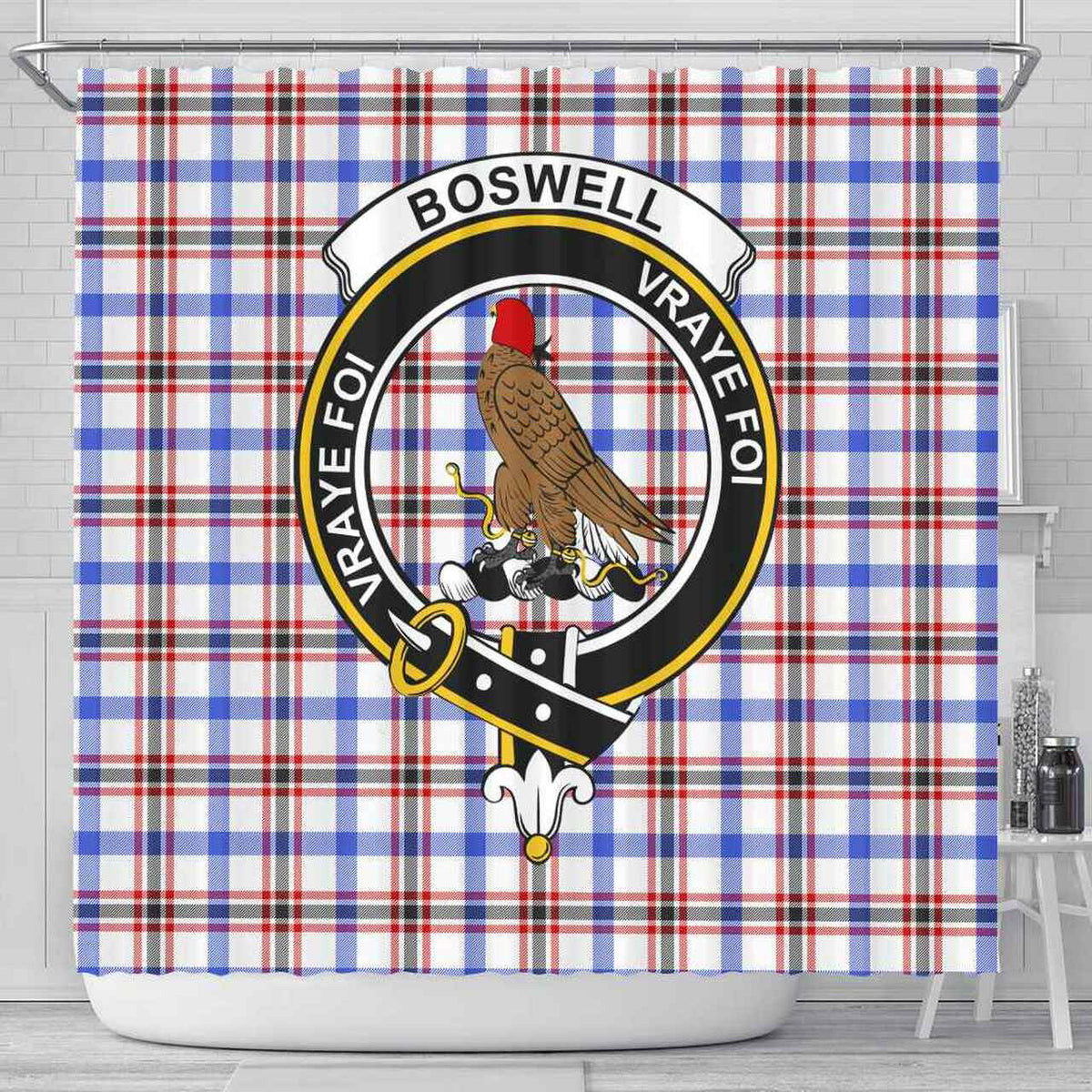 Boswell Tartan Crest Shower Curtain