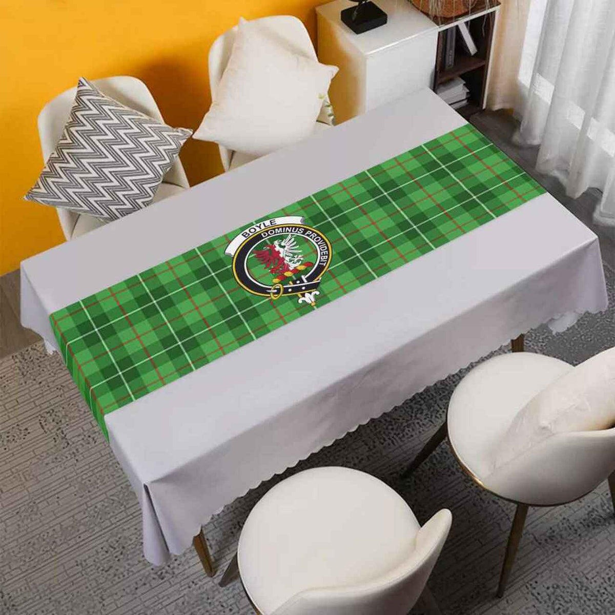 Boyle Tartan Crest Table Runner - Cotton table runner