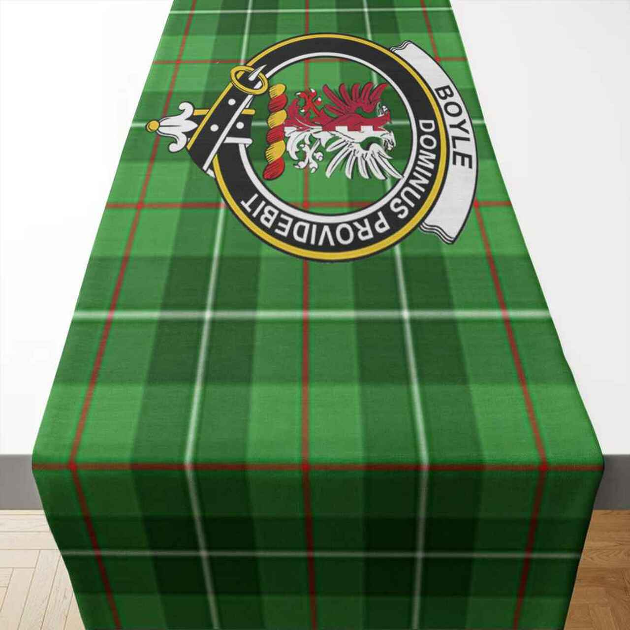 Boyle Tartan Crest Table Runner - Cotton table runner