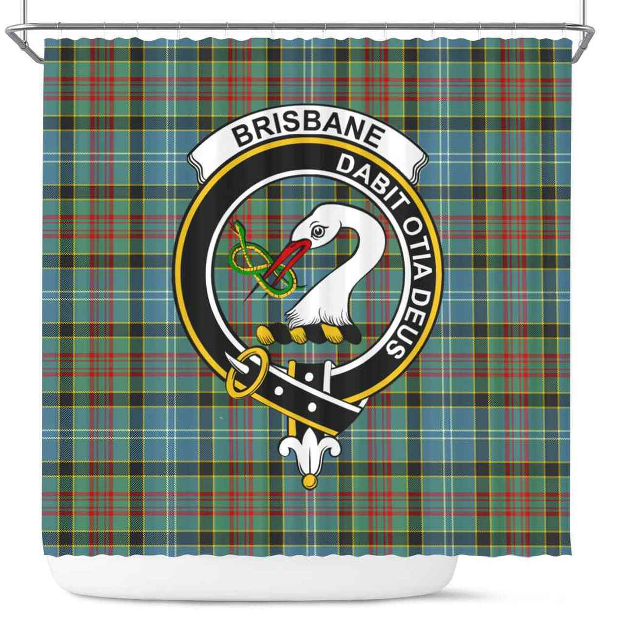 Brisbane Tartan Crest Shower Curtain