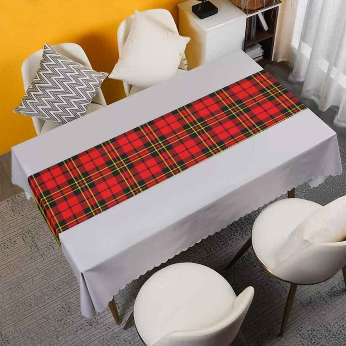 Brodie Modern Tartan Table Runner - Cotton table runner