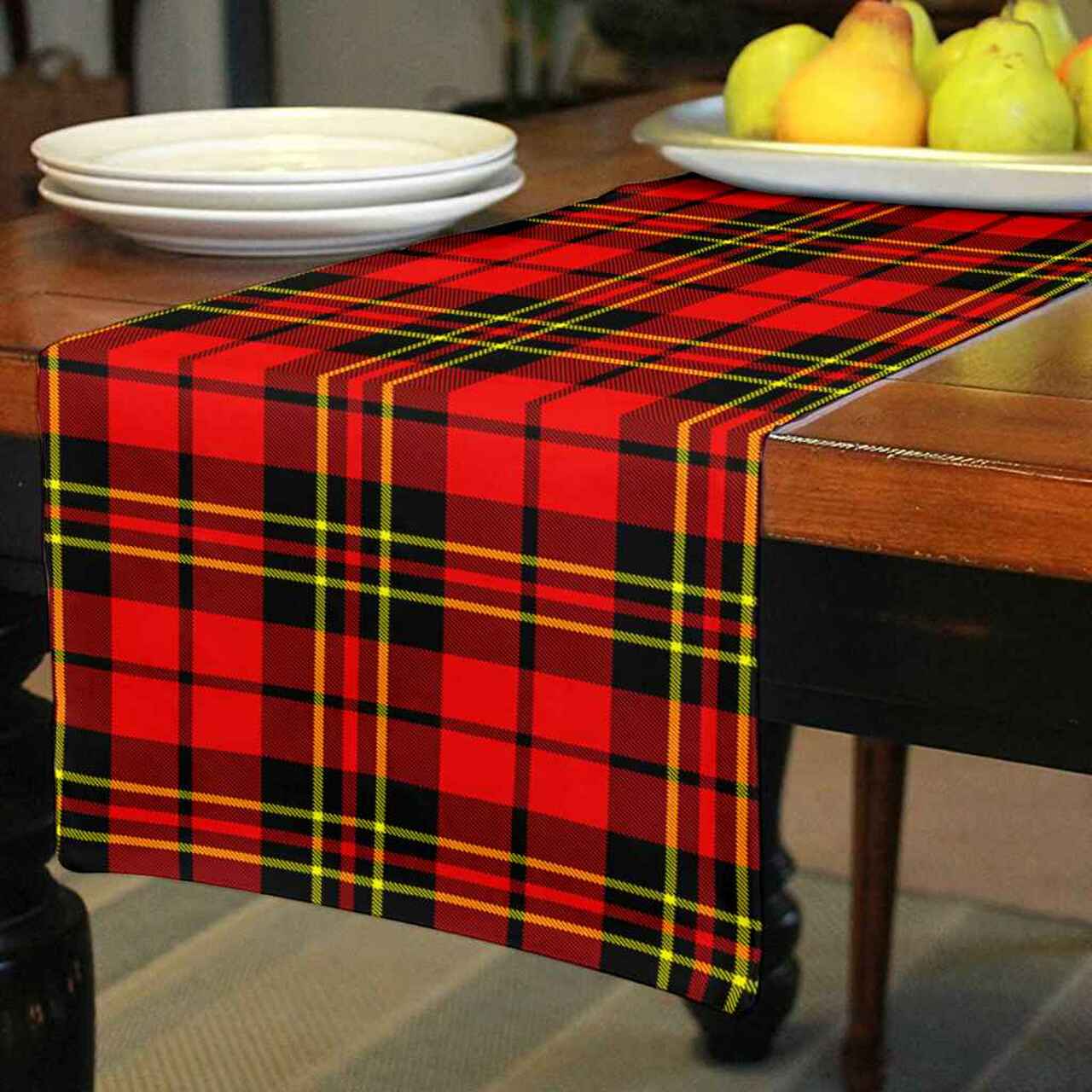 Brodie Modern Tartan Table Runner - Cotton table runner