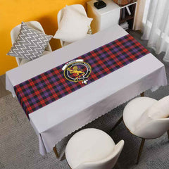 Broun Tartan Crest Table Runner - Cotton table runner