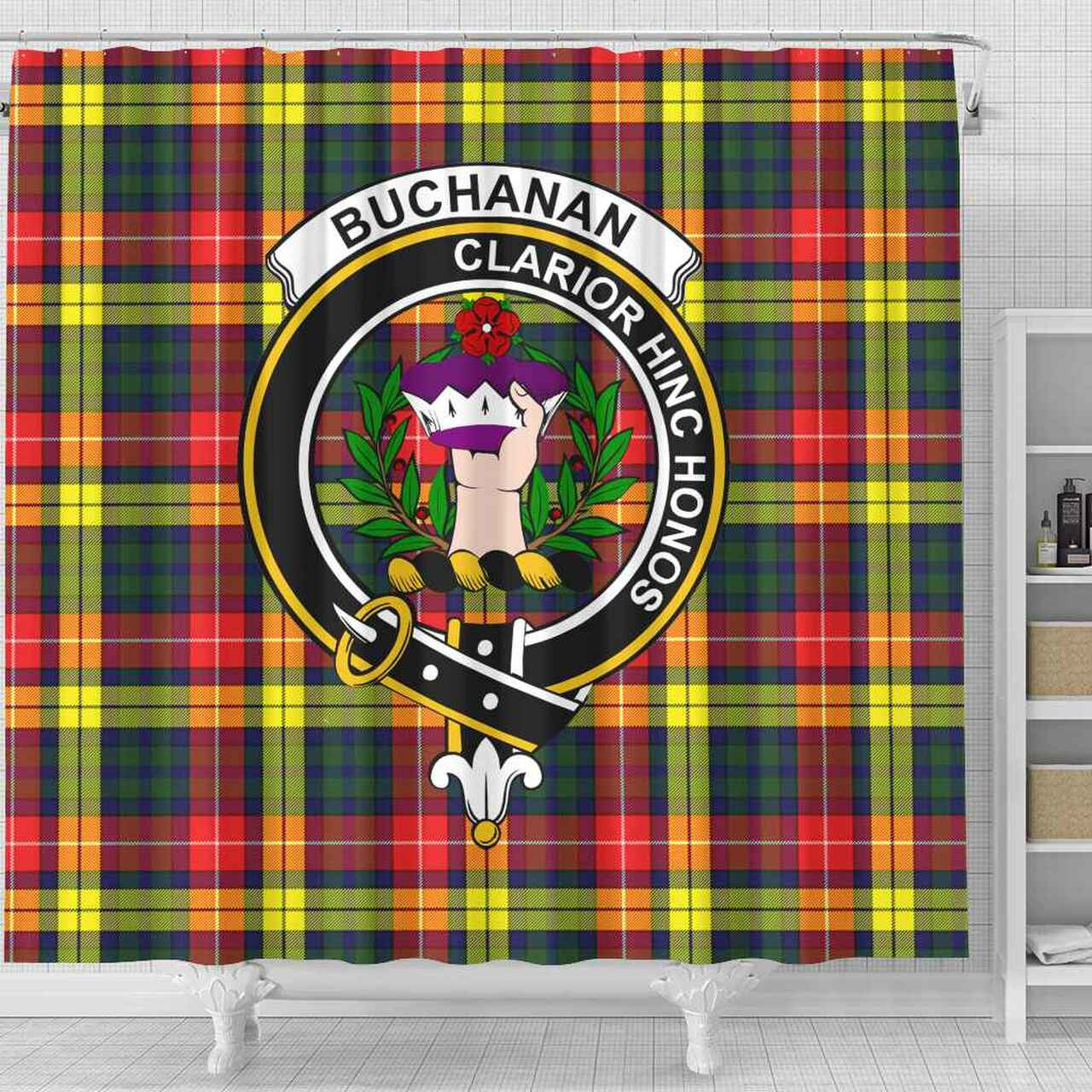 Buchanan Tartan Crest Shower Curtain