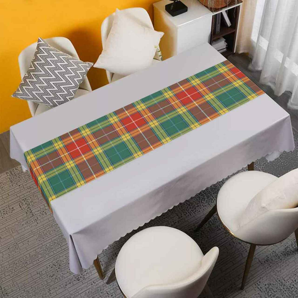 Buchanan Old Sett Tartan Table Runner - Cotton table runner