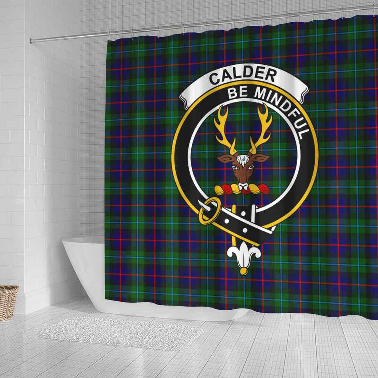 Calder Tartan Crest Shower Curtain