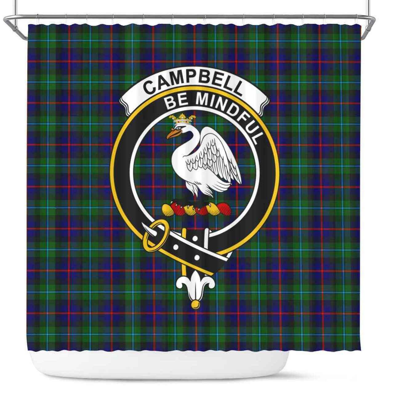 Campbell Tartan Crest Shower Curtain