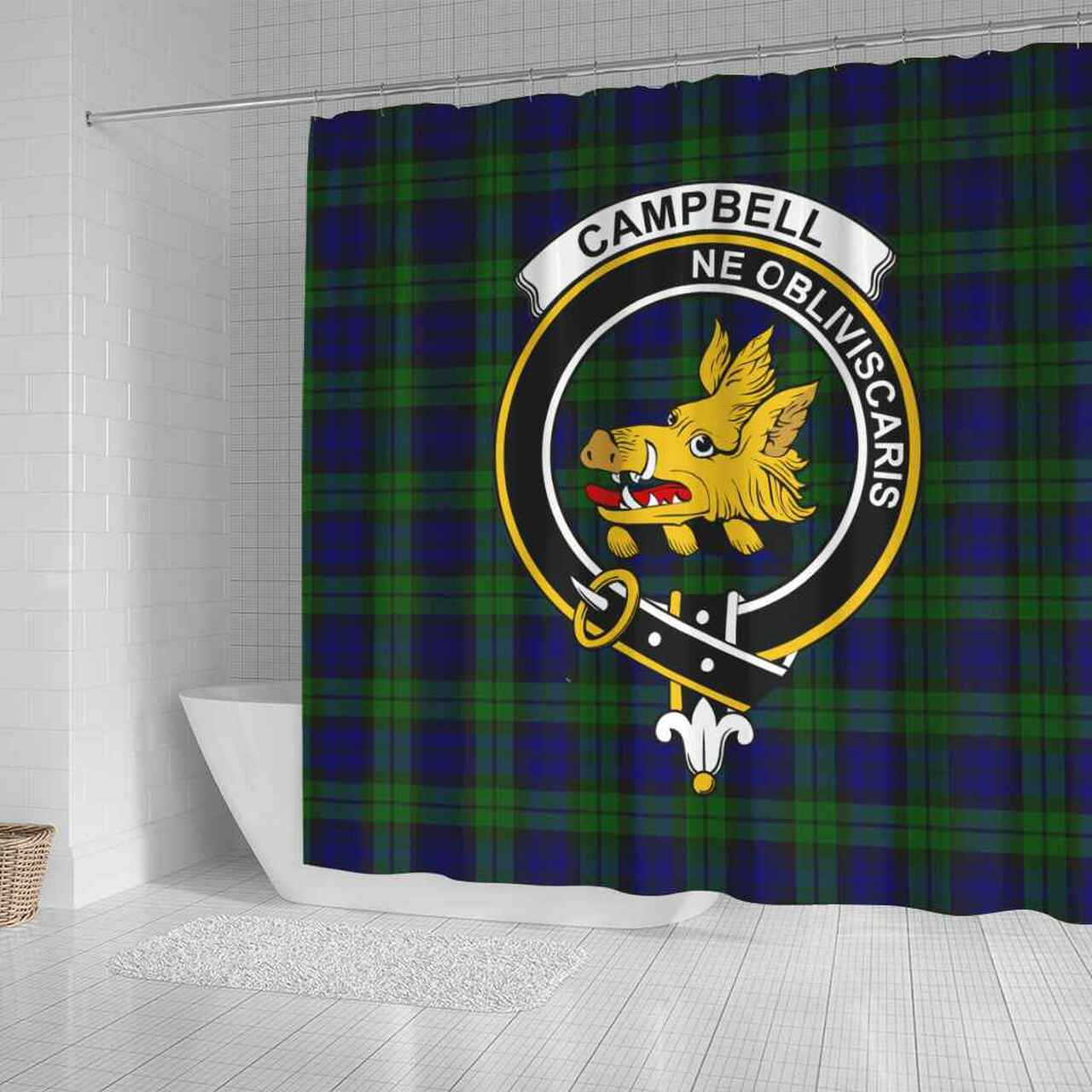 Campbell of Breadalbane Tartan Crest Shower Curtain