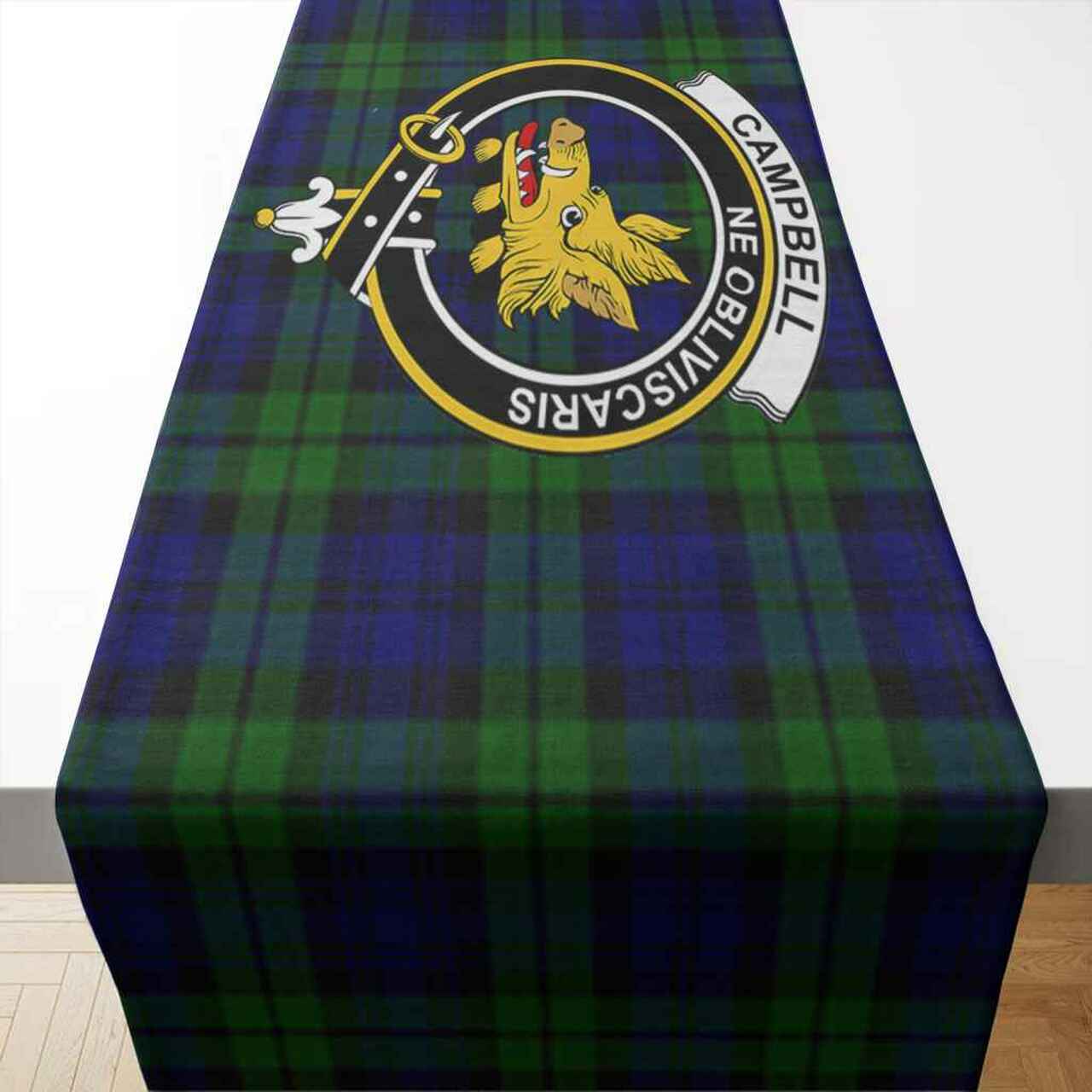 Campbell of Breadalbane Tartan Crest Table Runner - Cotton table runner