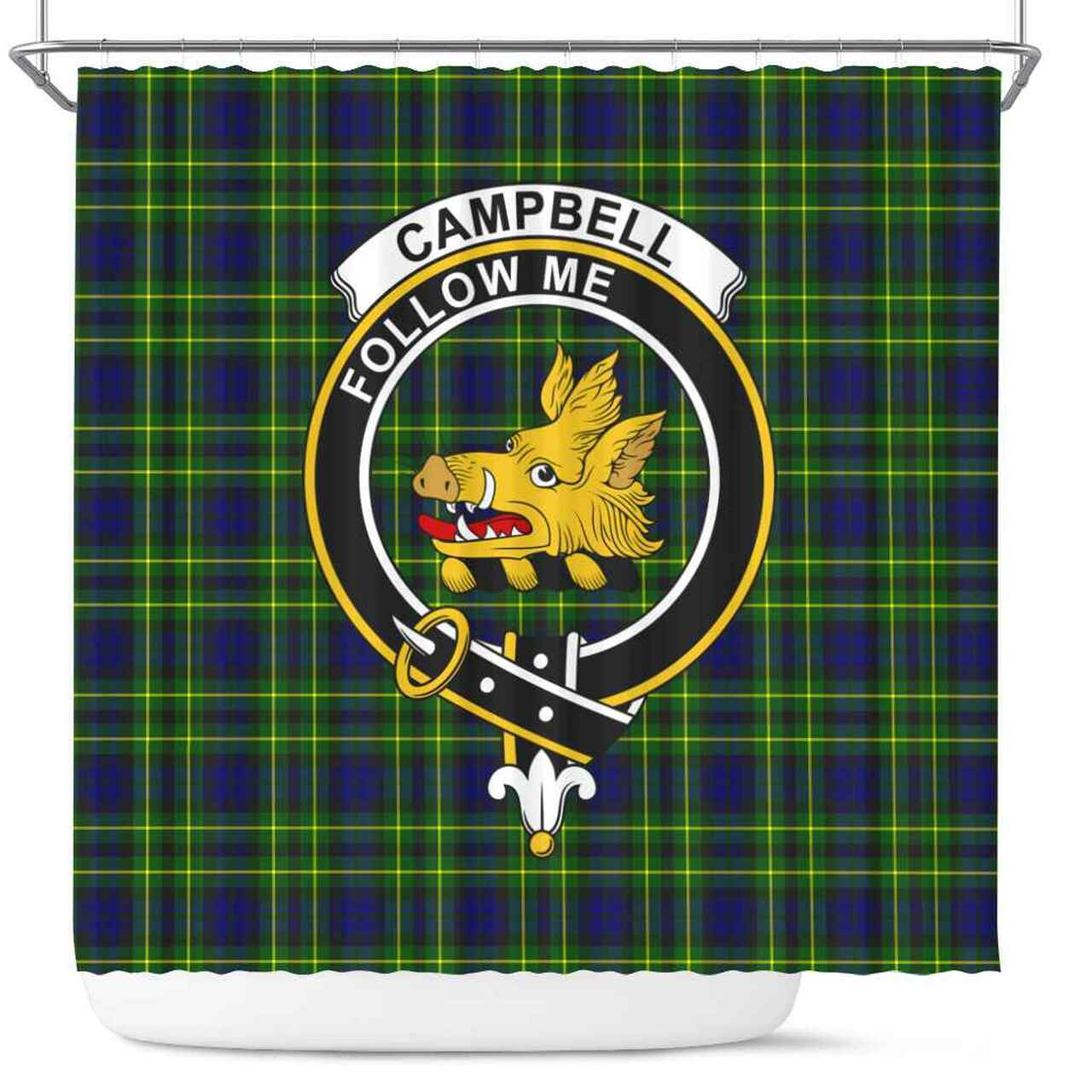 Campbell of Cawdor Tartan Crest Shower Curtain