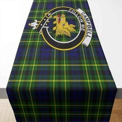 Campbell of Cawdor Tartan Crest Table Runner - Cotton table runner