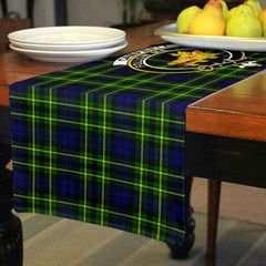 Campbell of Cawdor Tartan Crest Table Runner - Cotton table runner