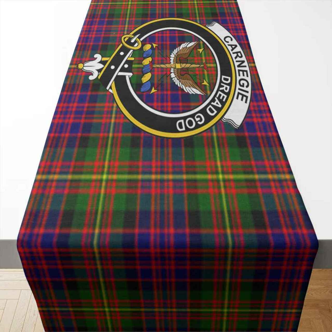 Carnegie Tartan Crest Table Runner - Cotton table runner