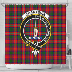 Charteris (Earl of Wemyss) Tartan Crest Shower Curtain