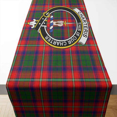 Charteris (Earl of Wemyss) Tartan Crest Table Runner - Cotton table runner