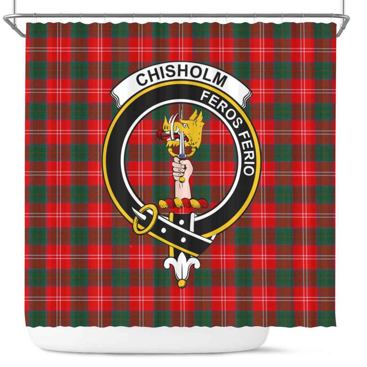 Chisholm Tartan Crest Shower Curtain