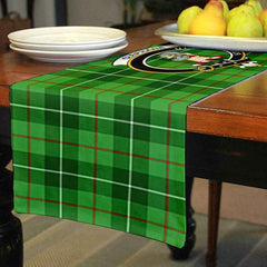 Clephane (or Clephan) Tartan Crest Table Runner - Cotton table runner