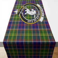 Colville Tartan Crest Table Runner - Cotton table runner