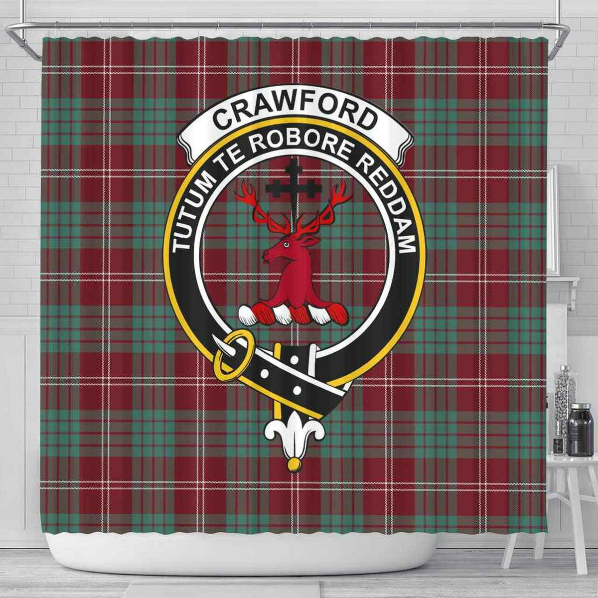 Crawford Tartan Crest Shower Curtain