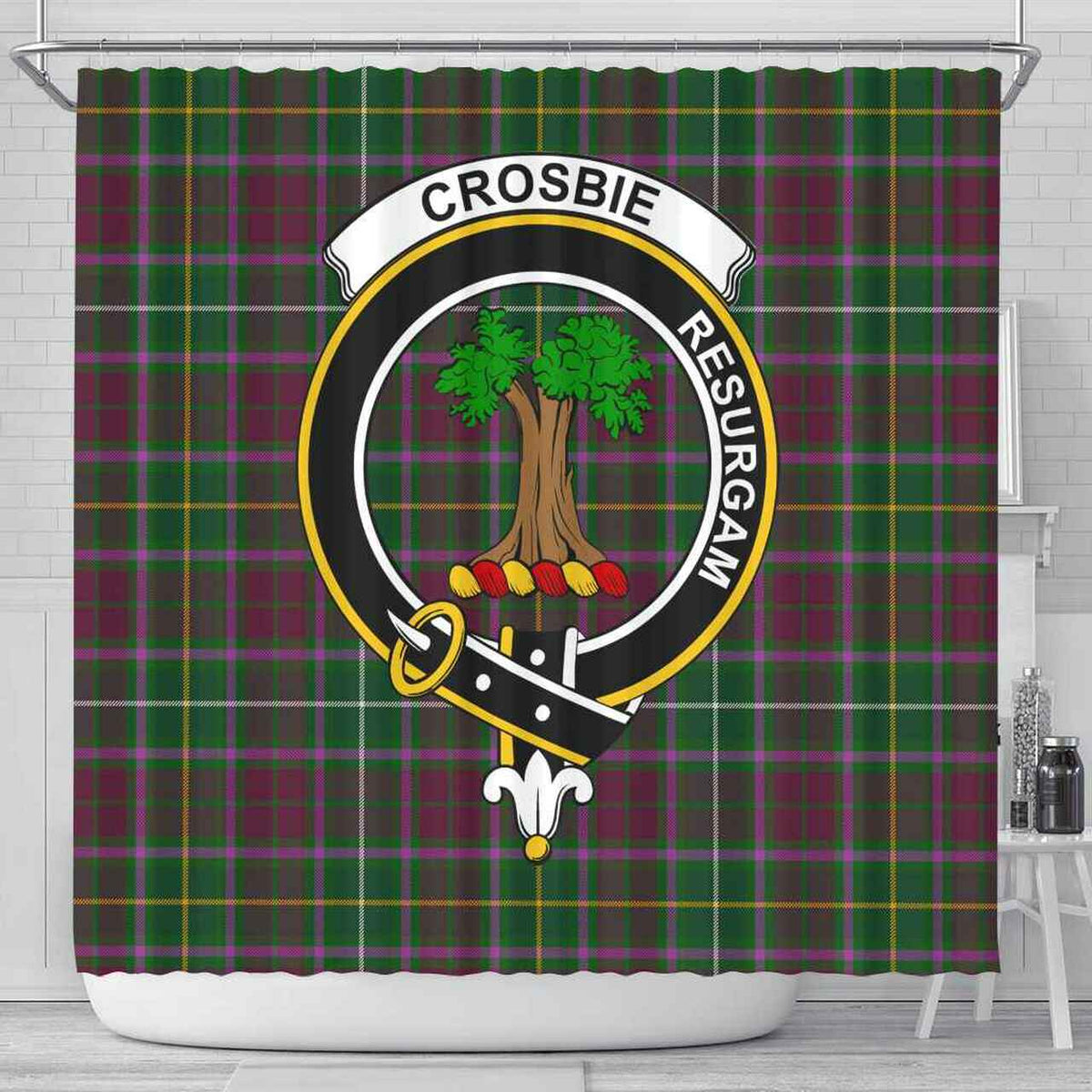 Crosbie Tartan Crest Shower Curtain