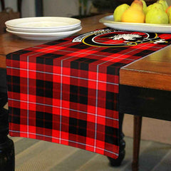 Cunningham Tartan Crest Table Runner - Cotton table runner