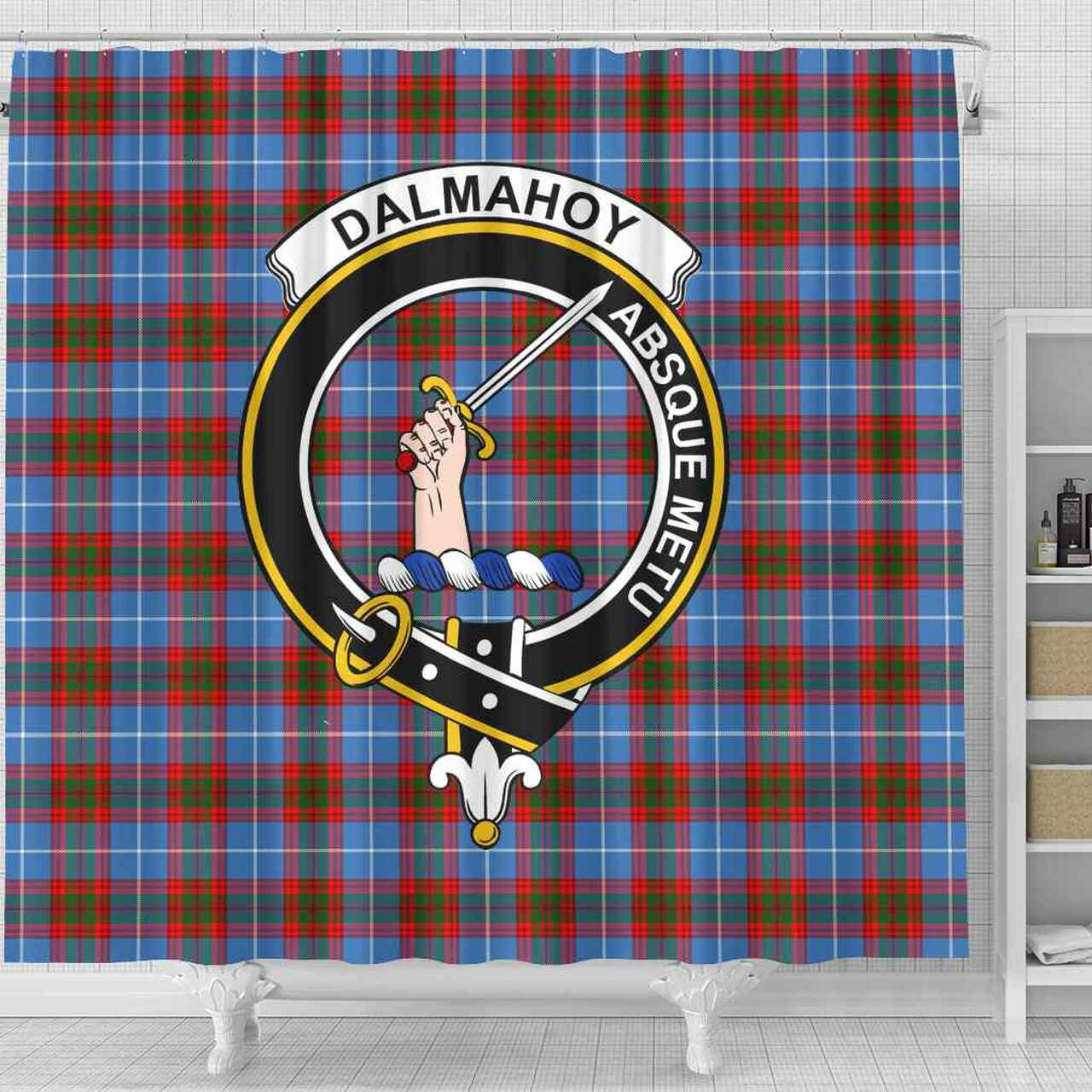 Dalmahoy Tartan Crest Shower Curtain