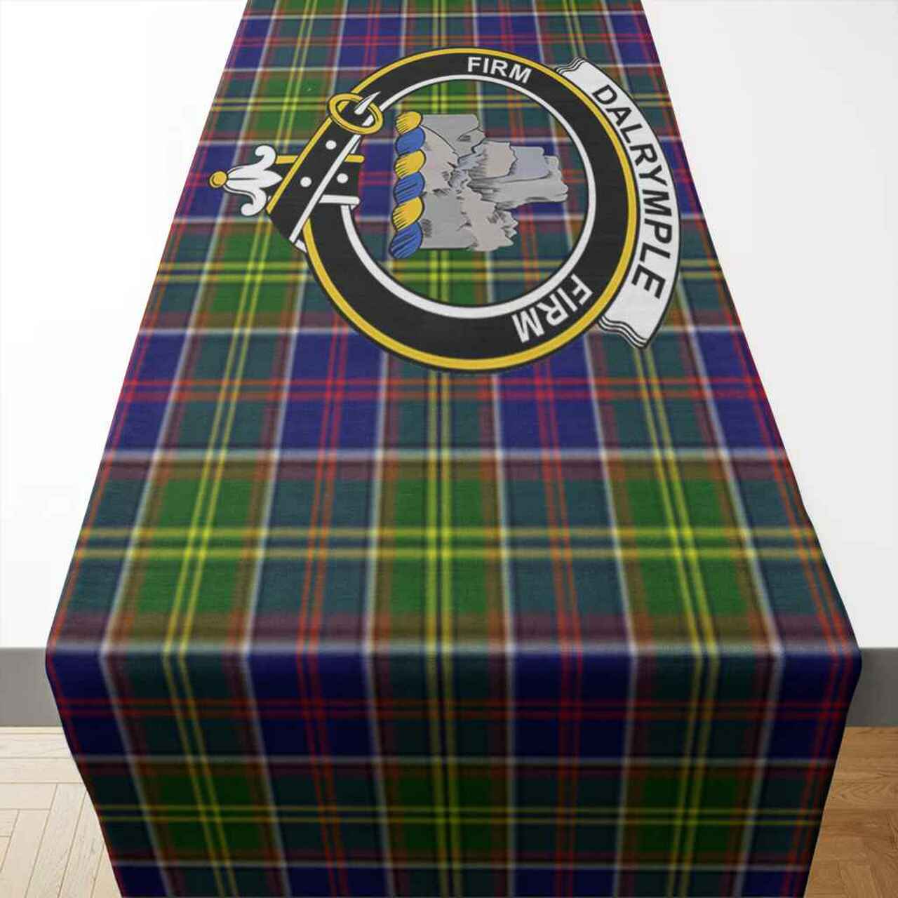 Dalrymple Tartan Crest Table Runner - Cotton table runner