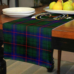 Davidson Tartan Crest Table Runner - Cotton table runner