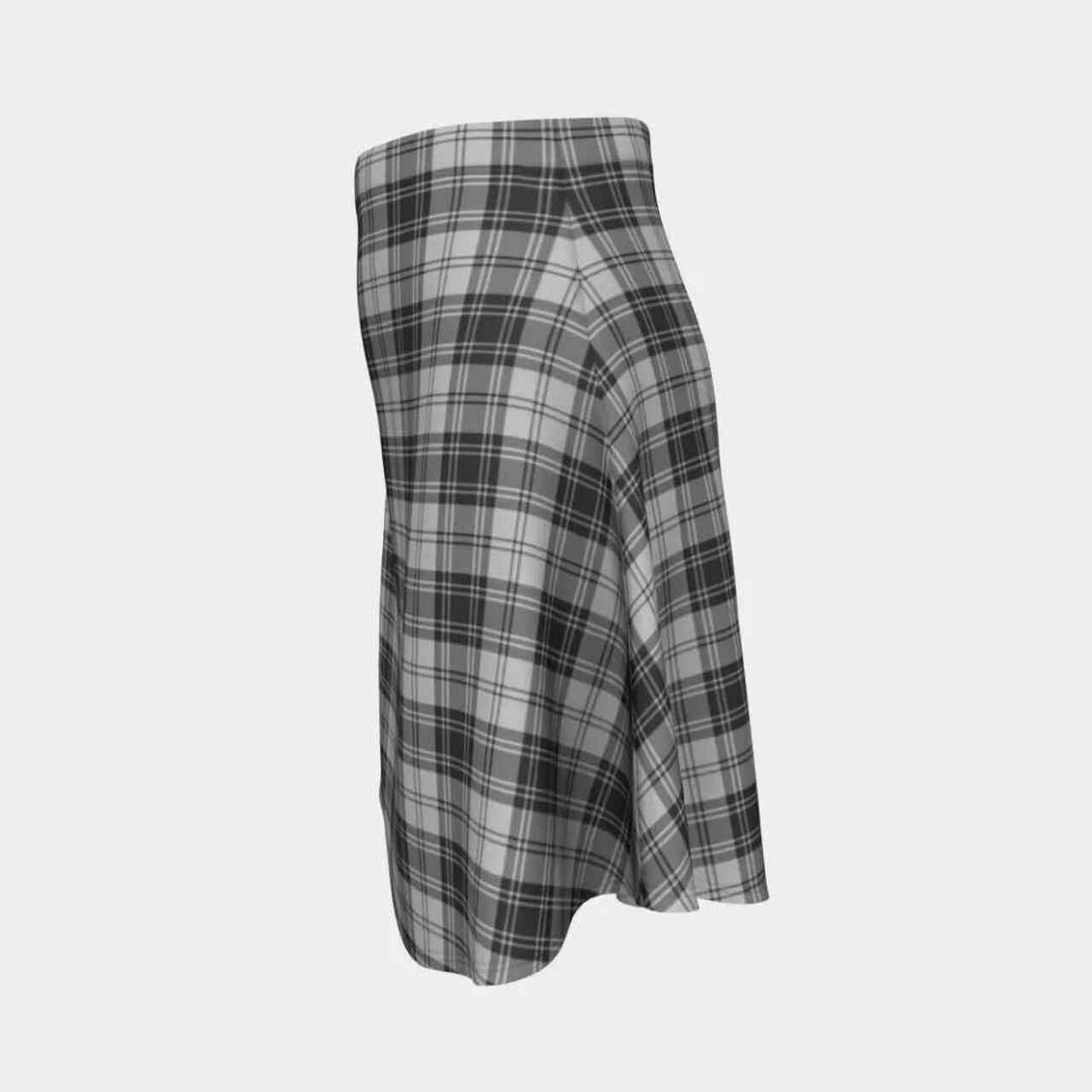 Douglas Grey Modern Tartan Flared Skirt