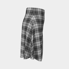 Douglas Grey Modern Tartan Flared Skirt