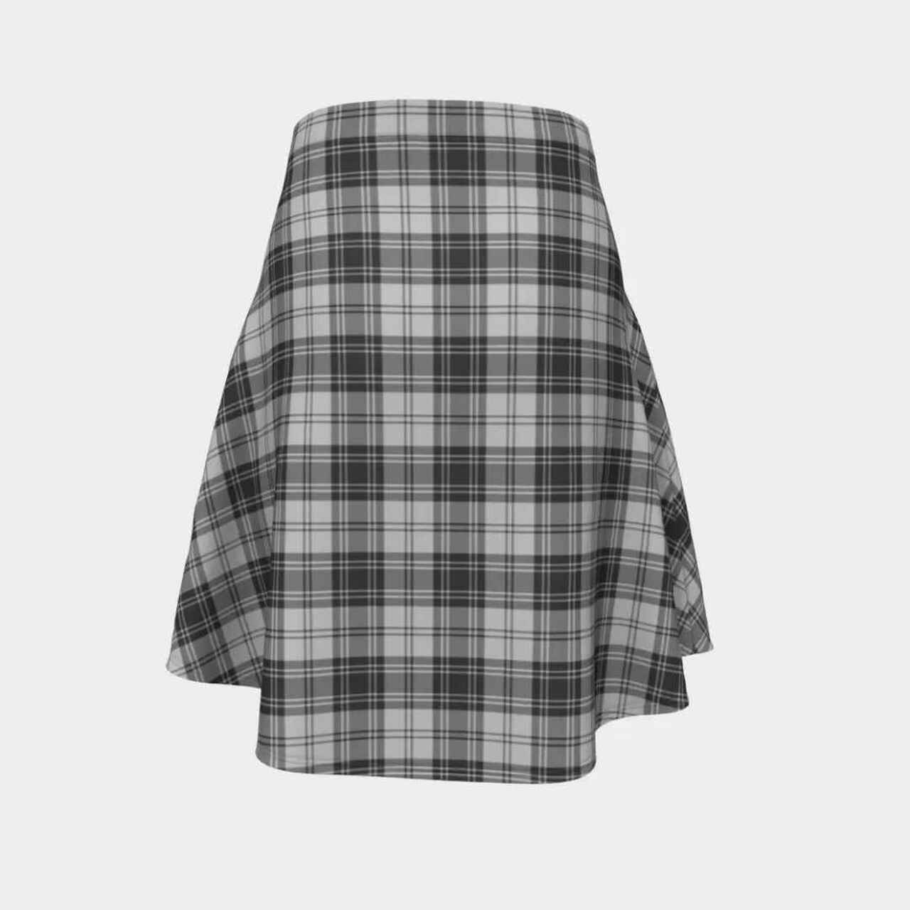 Douglas Grey Modern Tartan Flared Skirt