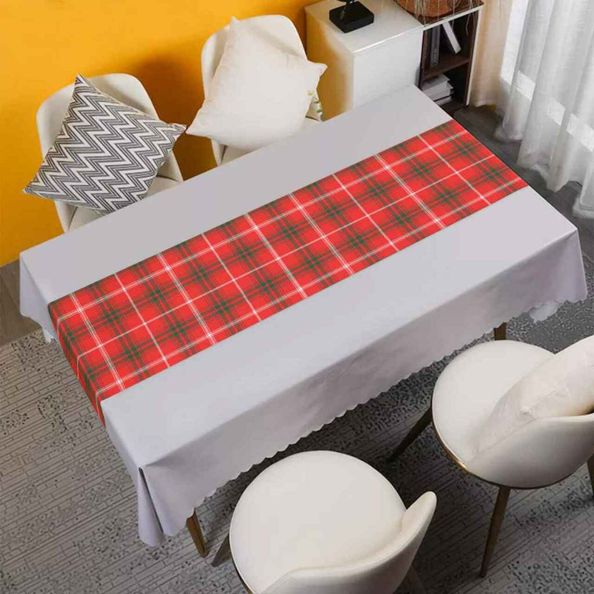 Duke of Rothesay Modern Tartan Table Runner - Cotton table runner