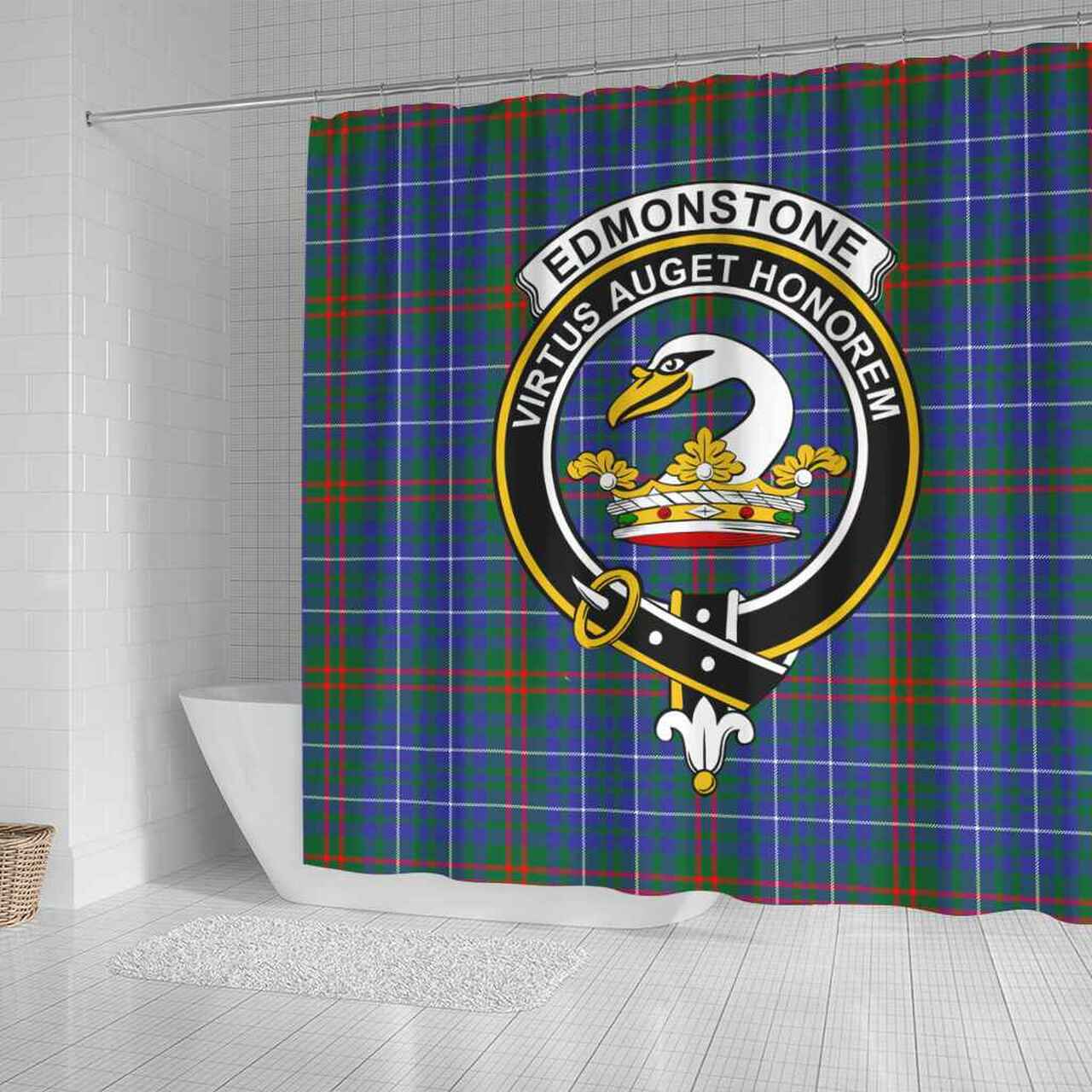 Edmonstone (of Duntreath) Tartan Crest Shower Curtain