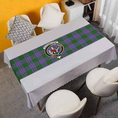 Elphinstone Tartan Crest Table Runner - Cotton table runner