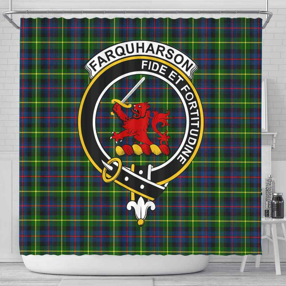 Farquharson Tartan Crest Shower Curtain