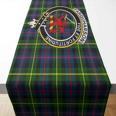 Farquharson Tartan Crest Table Runner - Cotton table runner