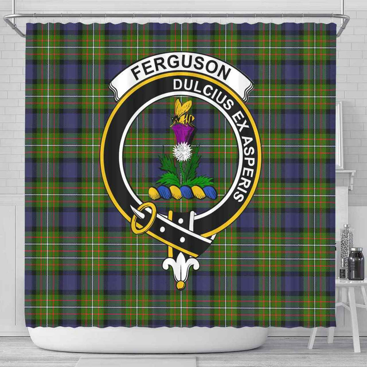 Fergusson Tartan Crest Shower Curtain