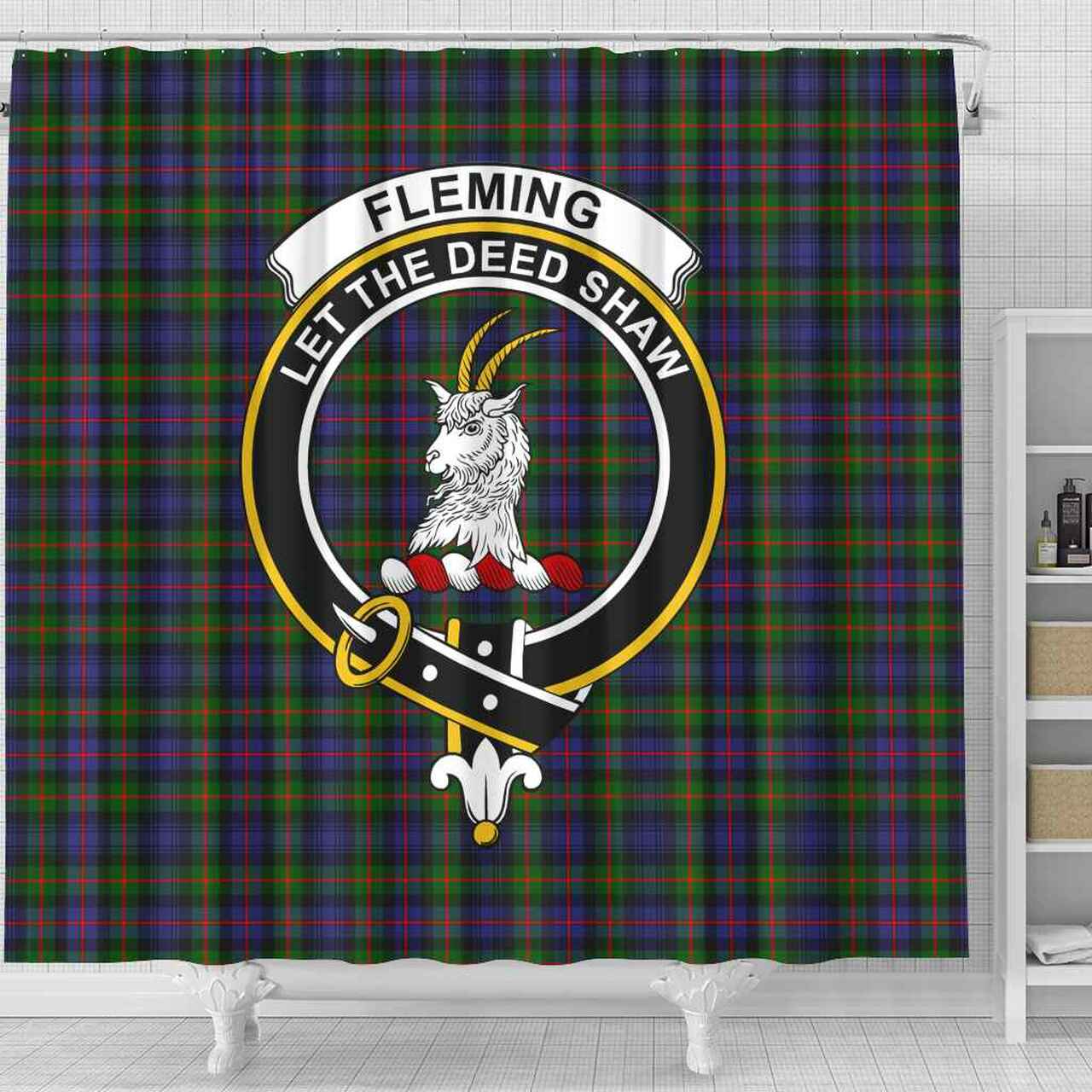 Fleming Tartan Crest Shower Curtain