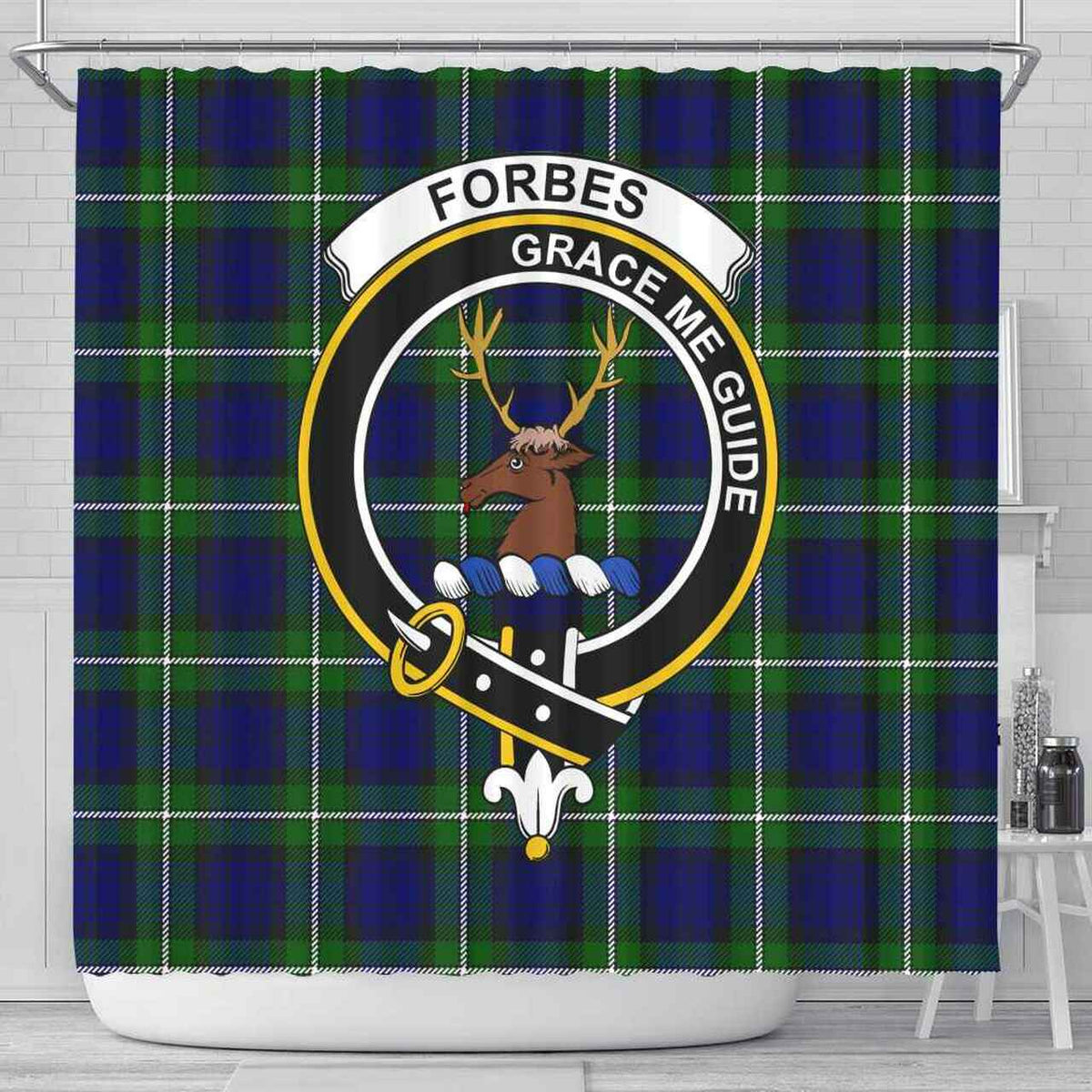 Forbes Tartan Crest Shower Curtain