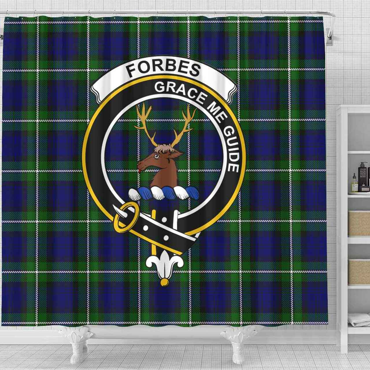 Forbes Tartan Crest Shower Curtain