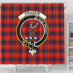 Fraser (of Lovat) Tartan Crest Shower Curtain