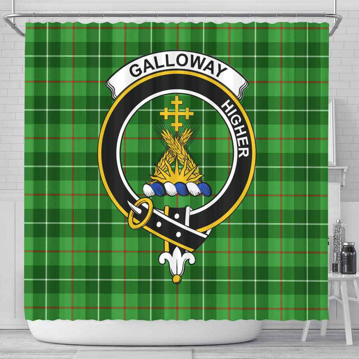 Galloway Tartan Crest Shower Curtain