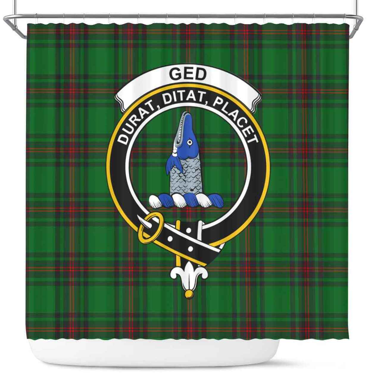 Ged Tartan Crest Shower Curtain